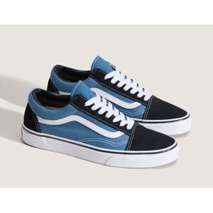 Vans Old Skool Blue Suede Canvas Skate Shoes Men Size 6‎ Women 7.5